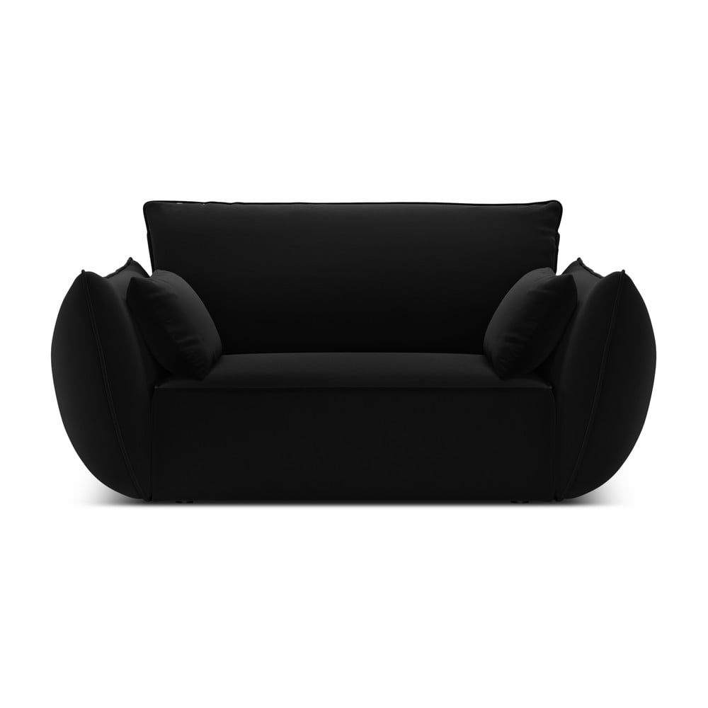 Fotoliu negru cu tapițerie din catifea Vanda – Mazzini Sofas