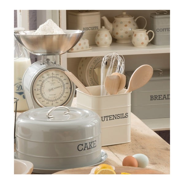 Vas metalic pentru ustensile de bucătărie Kitchen Craft Living Nostalgia, crem-image-1