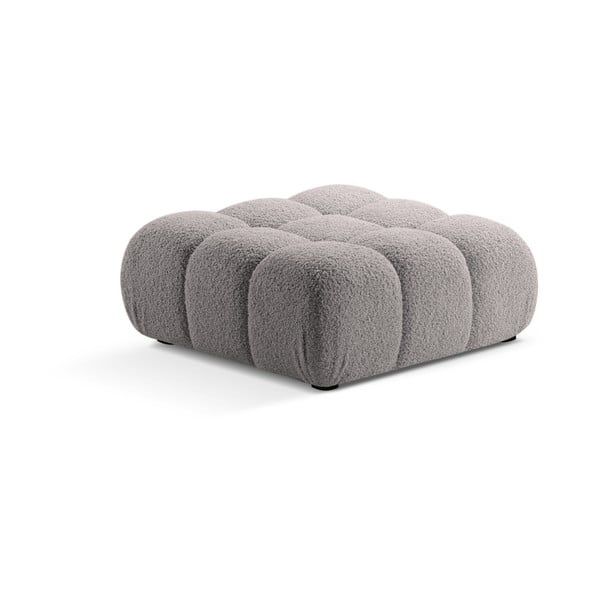 Taburet modular gri deschis cu tapițerie din țesătură bouclé Bellis – Micadoni Home-image-3