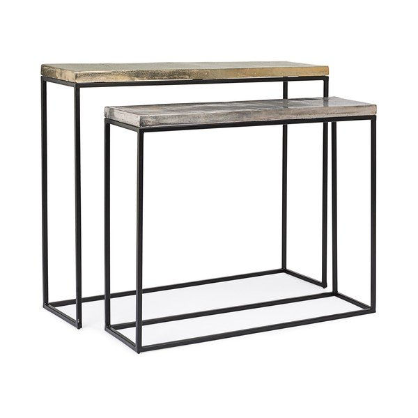 Mese consolă 2 buc. din metal 29x99 cm Amira – Bizzotto