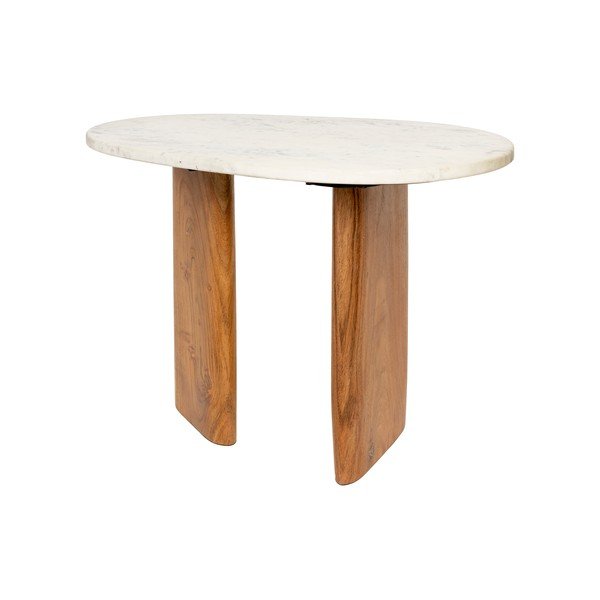 Măsuță auxiliară cu blat din marmură 37x56 cm Tanda – White Label-image-3