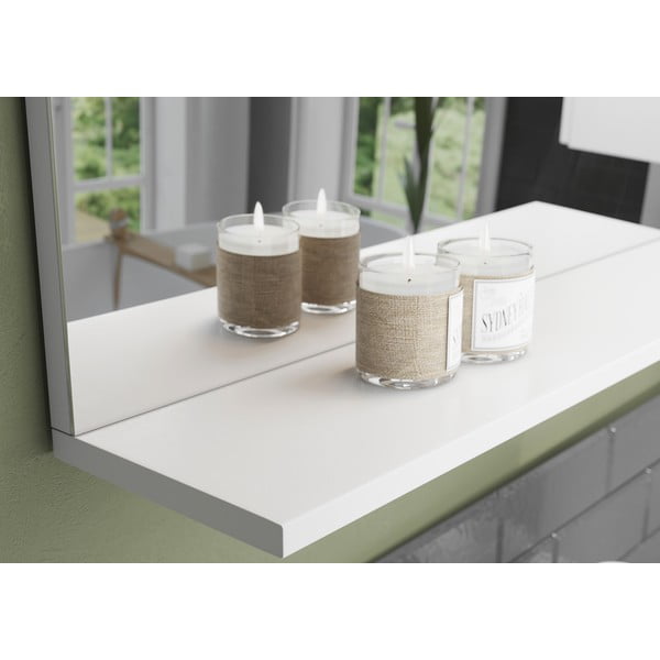 Oglindă de perete cu led/cu raft 76x75 cm – Germania-image-1