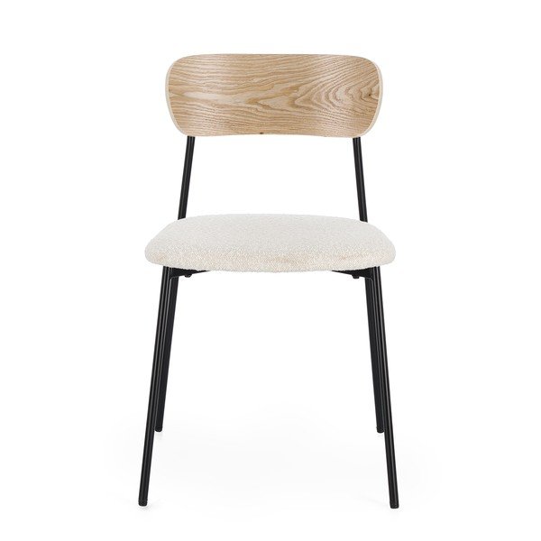Scaun de dining crem stivuibil tapițat Genevieve – Bizzotto-image-3