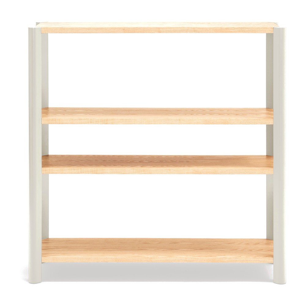 Etajeră crem/în culoare naturală deschisă cu aspect de lemn de stejar 126x128x43 cm Bona – Teulat