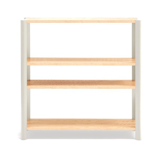 Etajeră crem/în culoare naturală deschisă cu aspect de lemn de stejar 126x128x43 cm Bona – Teulat