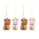 Ornamente de Crăciun 4 buc. din sticlă Lucky Cat – Sass & Belle