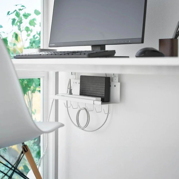 Organizator alb pentru cabluri din metal Smart – YAMAZAKI-image-2