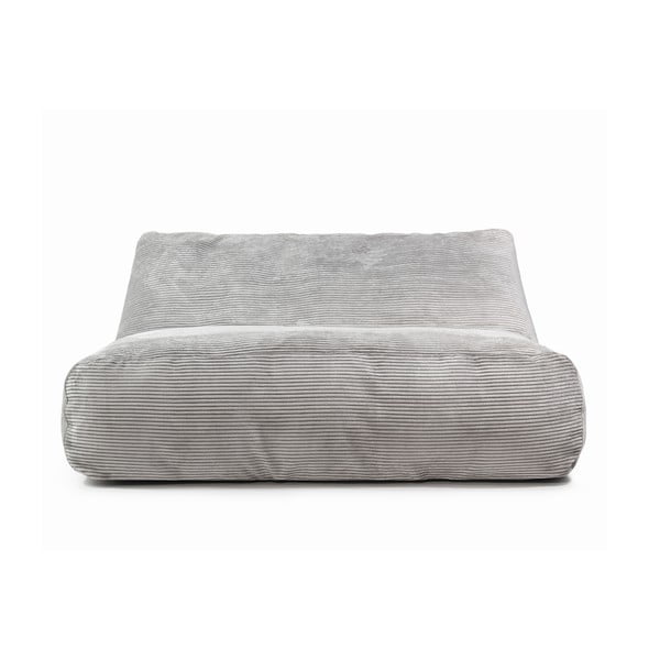 Fotoliu bean bag gri deschis cu tapițerie din catifea reiată Sofa Tube 160 – SLOWDOWN-image-2