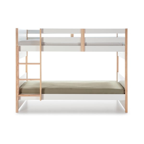 Pat supraetajat din lemn de pin alb pentru copii  90x190 cm Kiara - Marckeric-image-3