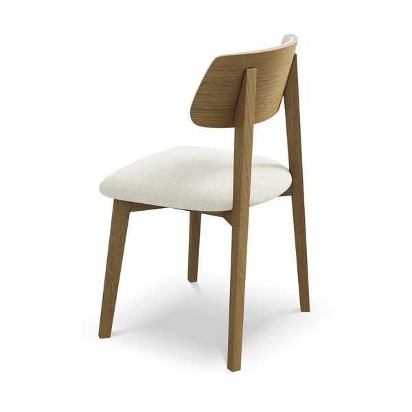 Scaun de dining crem din lemn masiv Niu – Makamii-image-3