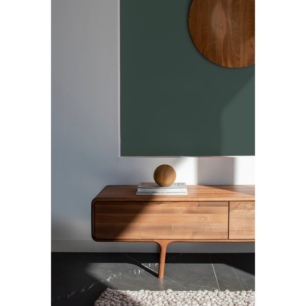 Comodă TV maro din lemn de nuc 220x45x45 cm Fawn – Gazzda-image-3