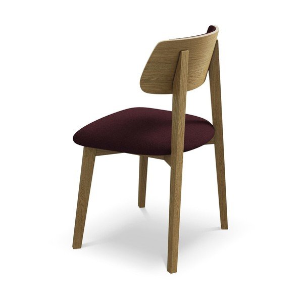 Scaun de dining burgundy din lemn masiv Niu – Makamii-image-3