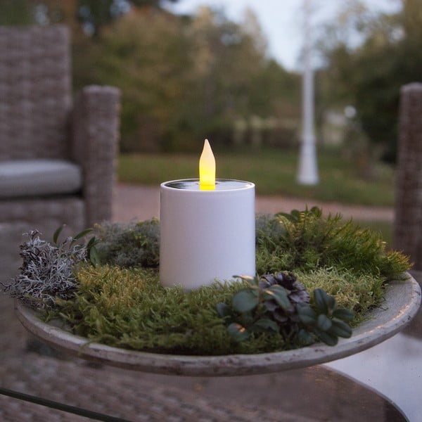 Lumânare solară LED din plastic Star Trading Saul, alb-image-1