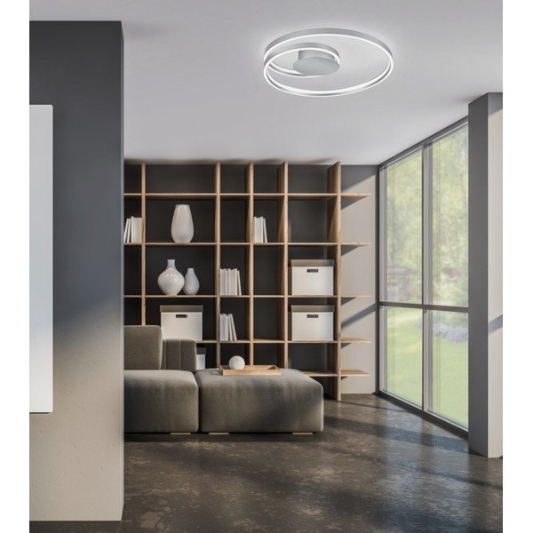 Plafonieră gri LED cu control vocal/cu control prin aplicații mobile cu abajur din metal Ciola – CINQUE-image-1