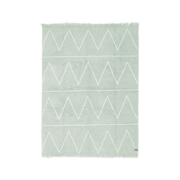 Covor pentru copii verde mentă lavabil/țesut manual din bumbac 120x160 cm Hippy Menta – Lorena Canals
