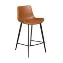 Scaun de bar din piele artificială DAN-FORM Denmark Hype, maro deschis