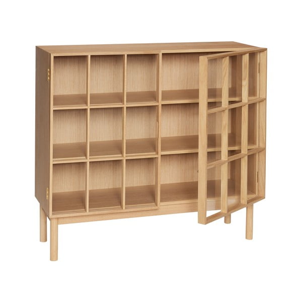 Vitrină lemn din lemn de stejar 100x90 cm Shoji – Hübsch-image-4