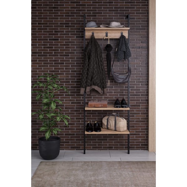 Set de hol negru din lemn reciclat Nina - Kalune Design-image-1