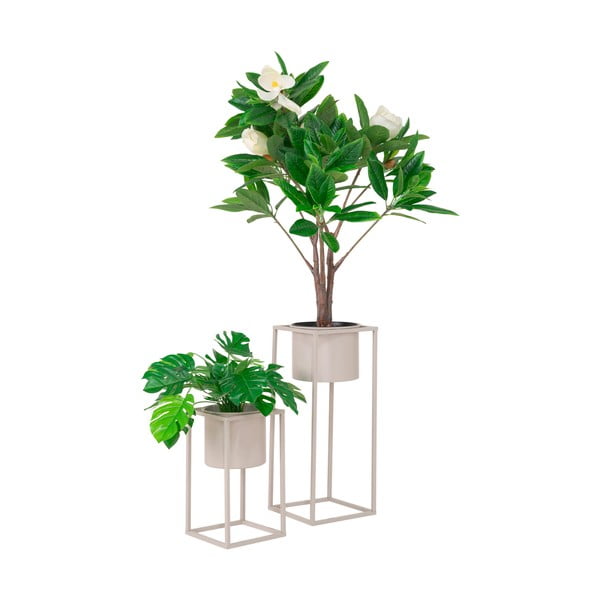 Ghivece din metal bej în set de 2 buc. House Nordic Marla-image-2