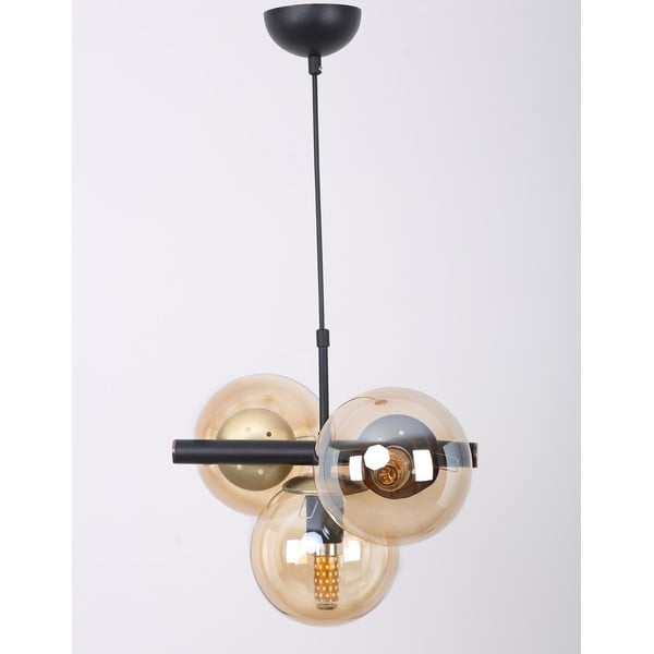 Lustră galben-negru cu abajur din sticlă ø 15 cm Cascade – Squid Lighting-image-2