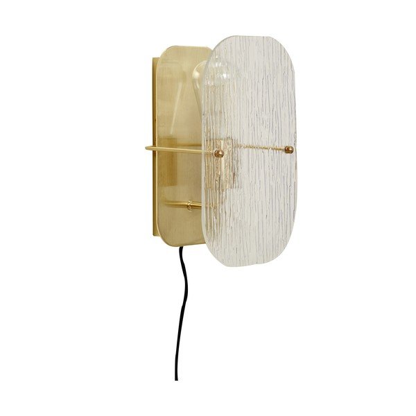 Aplică de perete alămie cu alimentare la priză Ruffle – Hübsch