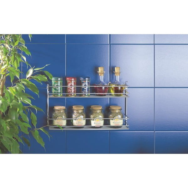 Organizator pentru mirodenii de montat pe perete din oțel Pepito – Metaltex-image-1