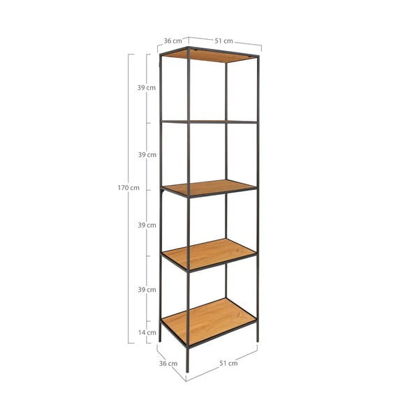 Bibliotecă cu aspect de lemn de stejar 51x170 cm Vita – House Nordic-image-2