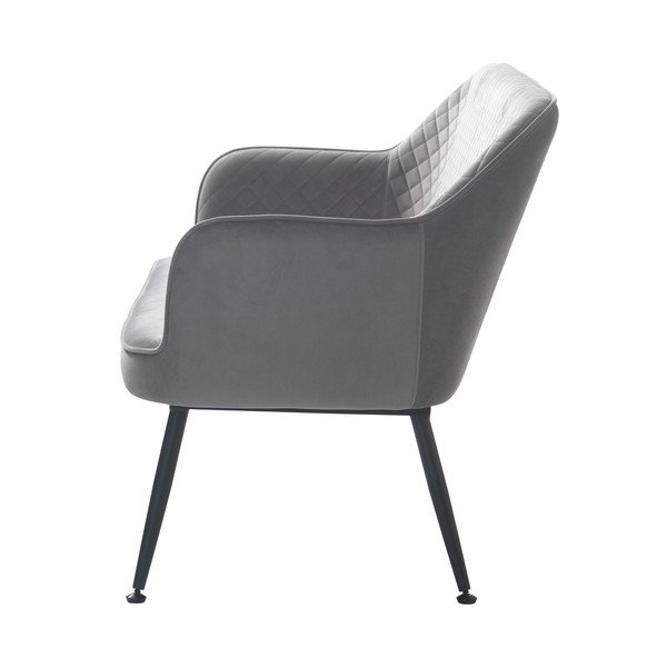 Canapea gri deschis cu tapițerie din catifea 129 cm Berrie – Unique Furniture-image-3