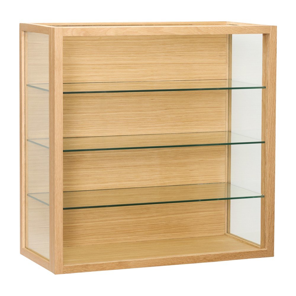 Vitrină în culoare naturală cu aspect de lemn de stejar suspendată 60x60x27 cm Poetic – Hübsch