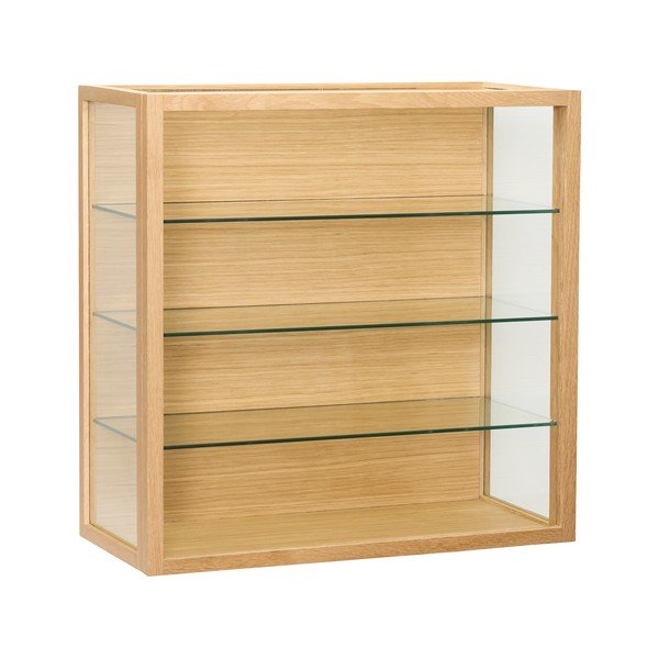Vitrină în culoare naturală cu aspect de lemn de stejar suspendată 60x60x27 cm Poetic – Hübsch