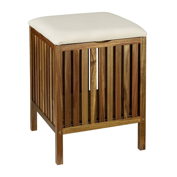 Coș de rufe în culoare naturală închisă din lemn 38 l Fondi – Wenko