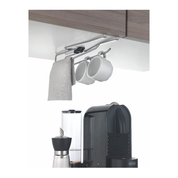 Suport suspendat pentru căni, pahare sau prosoape de bucătărie Metaltex, lungime 8 cm-image-4