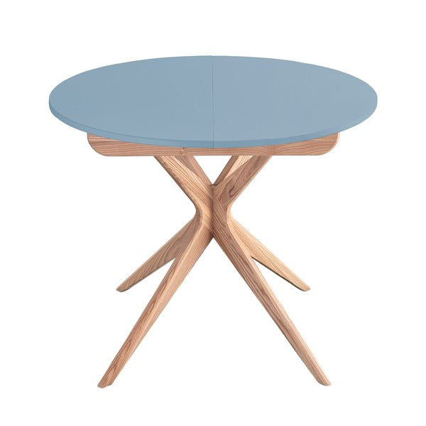 Masă de dining rotundă extensibilă cu blat suplimentar ø 90 cm Jubi – Ragaba