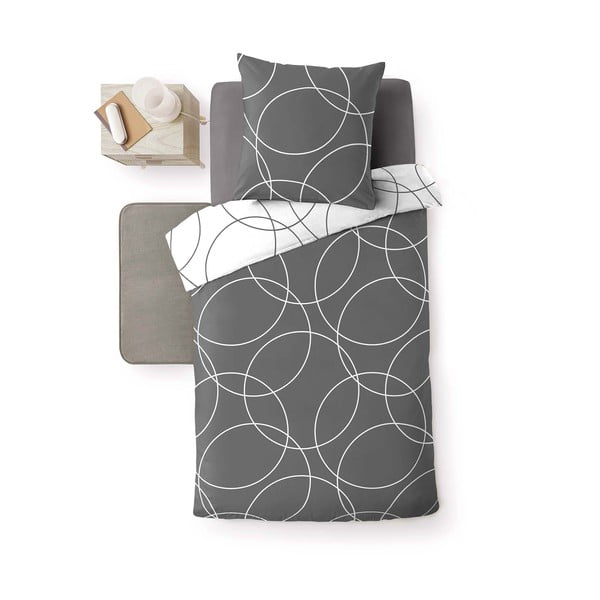 Lenjerie de pat gri din microfibră pentru pat de o persoană 140x200 cm Elton – douceur d'intérieur-image-2