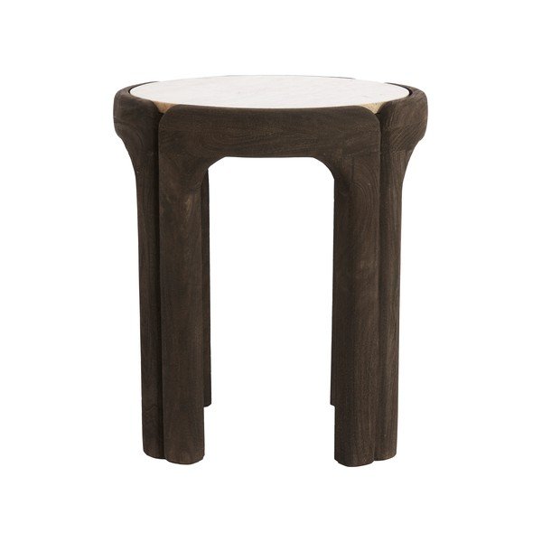 Măsuță auxiliară rotundă cu blat din piatră ø 45 cm Ali – Light & Living-image-2