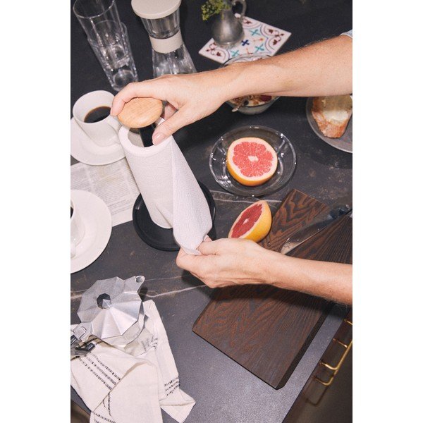 Suport orizontal pentru prosoape de bucătărie din hârtie negru ø 15 cm Paper Pal – Rosendahl-image-2