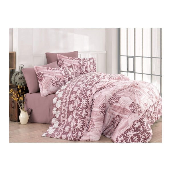 Set lenjerie de pat din bumbac pentru pat de o persoană Deluxe Satin Alin, 160 x 220 cm