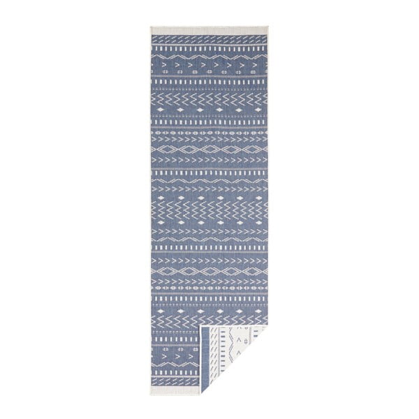 Covor adecvat pentru exterior NORTHRUGS Kuba, 80 x 250 cm, albastru-crem-image-2