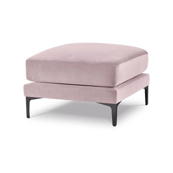 Taburet cu tapițerie din catifea Kooko Home Harmony, roz-image-2