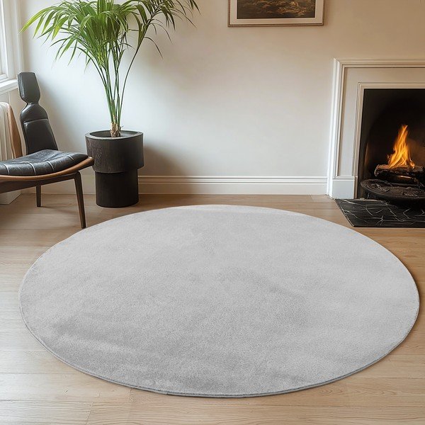Covor gri deschis lavabil rotund ø 160 cm Joy – Ayyildiz Carpets-image-1
