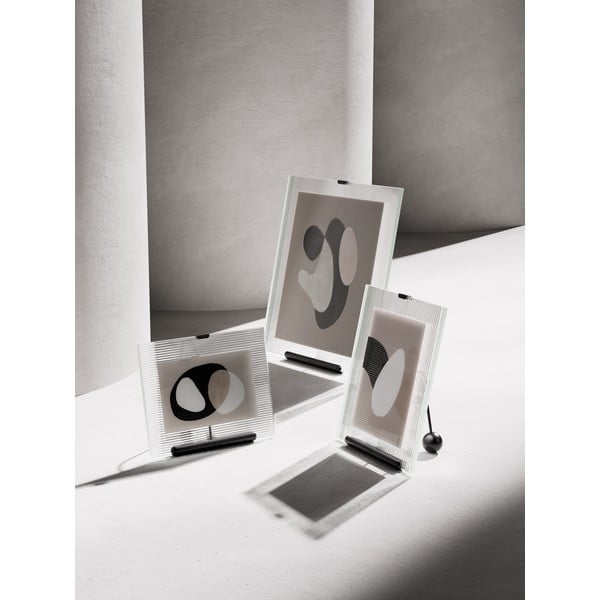 Ramă foto neagră cu picior de susținere din sticlă 16x20 cm Flute – Umbra-image-3