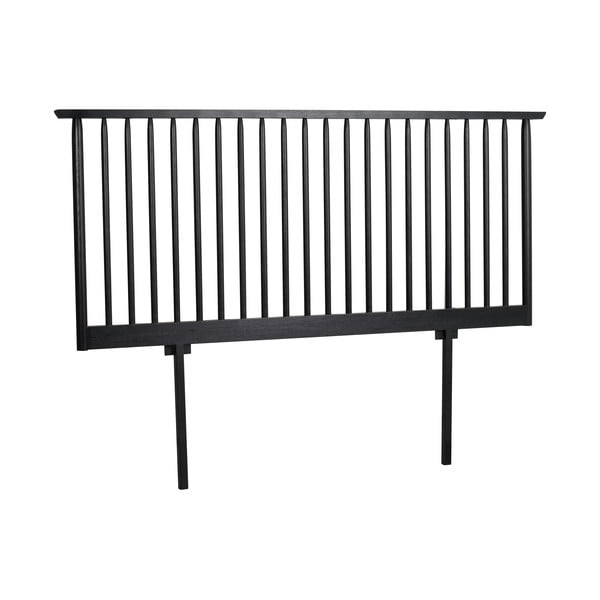 Tăblie de pat neagră din lemn masiv de stejar 194x84 cm Riggins - Rowico-image-3