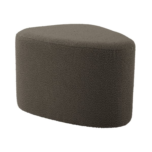 Taburet gri/maro cu tapițerie din țesătură bouclé Ada – Leitmotiv