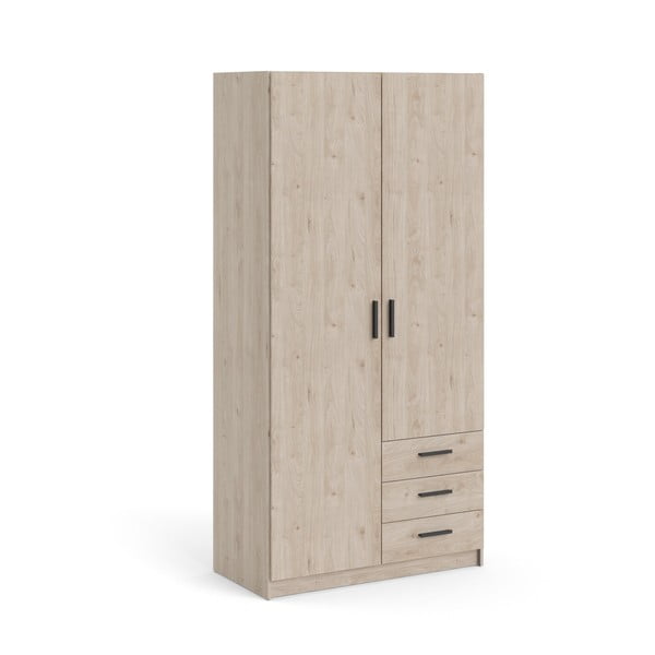 Șifonier în culoare naturală cu aspect de lemn de stejar 99x200 cm Sprint – Tvilum-image-3