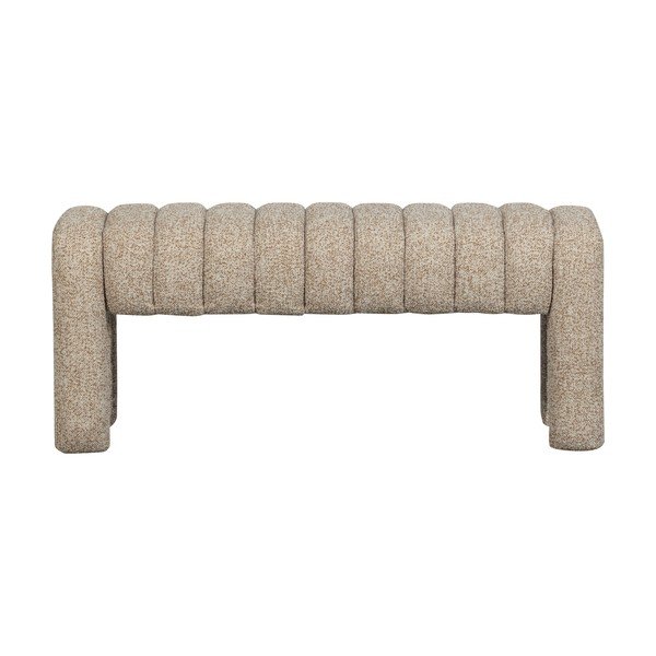 Bancă maro deschis capitonată cu tapițerie din țesătură bouclé Frex – WOOOD