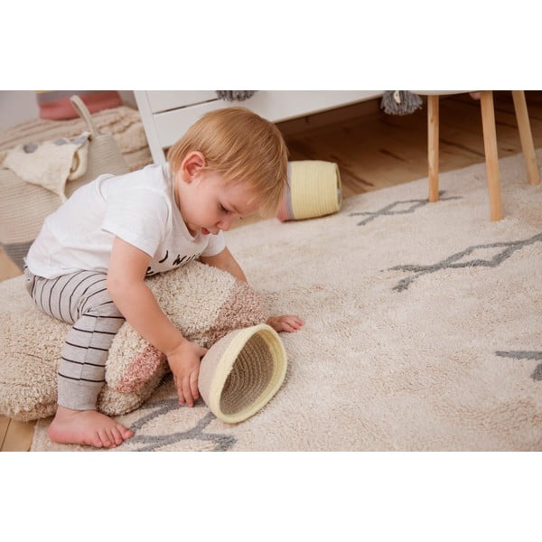 Covor albastru/crem lavabil/țesut manual din bumbac 120x160 cm Atlas Natural – Lorena Canals-image-4