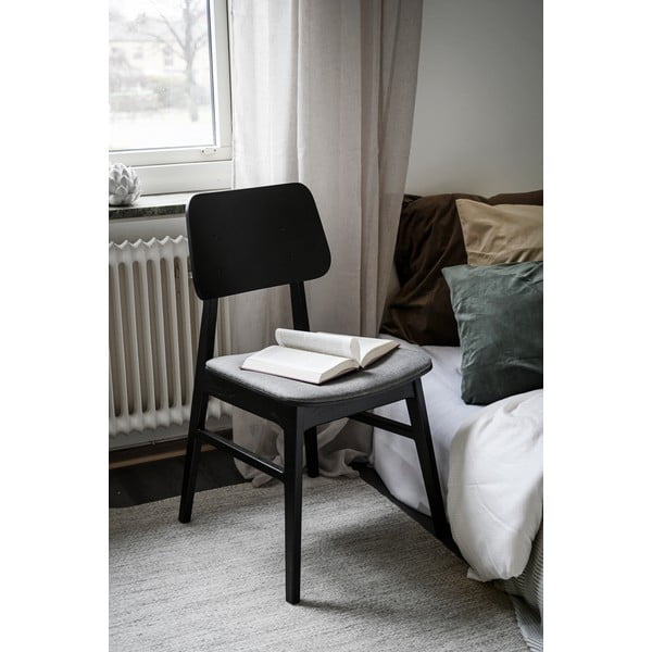 Scaun de dining cu șezut gri închis Rowico Nagano, negru-image-1