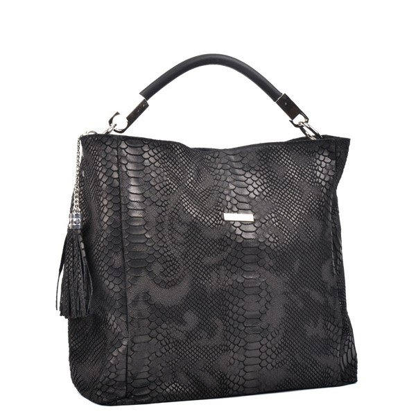 Geantă din piele Carla Ferreri Druhno, negru-image-2