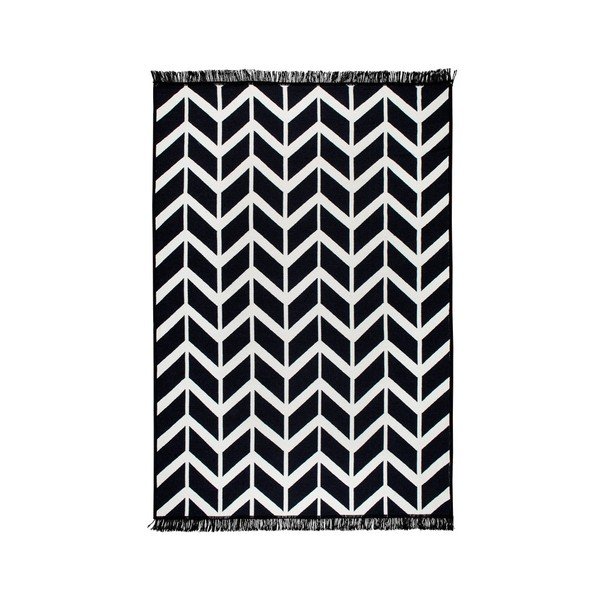 Covor reversibil Kirke, 140 x 215 cm, alb-negru-image-4