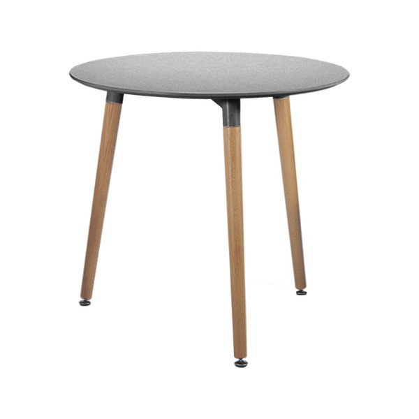 Masă dining Leitmotiv Elementary, ø 80 cm, gri-natural